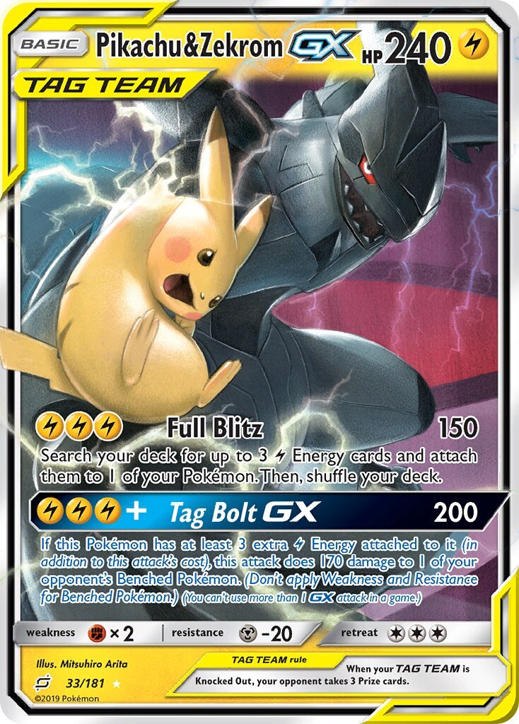 Pikachu & Zekrom-GX - 033/181