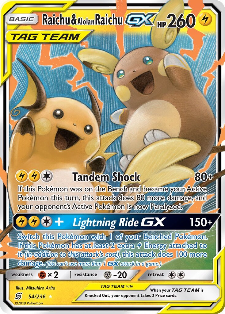 Raichu & Alolan Raichu-GX - 054/236