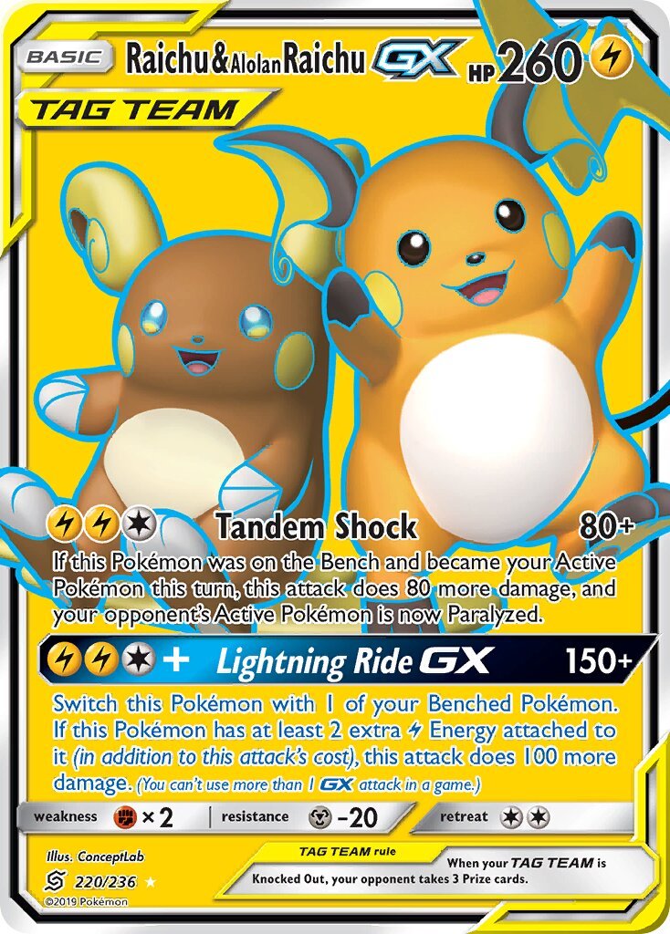 Raichu & Alolan Raichu-GX - 220/236